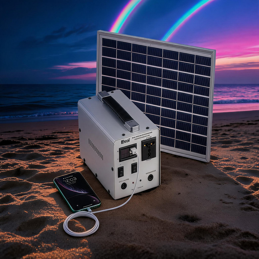 PORTABLE SOLAR PANEL GENERATOR KIT PEMBANGKIT LISTRIK TENAGA SURYA LED