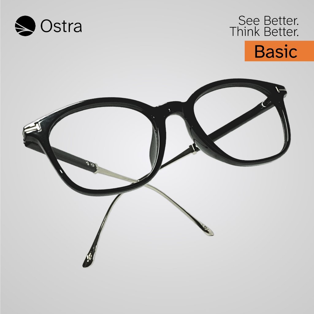 Solrae - Ostra | Kacamata Optik Minimalis Square Unisex