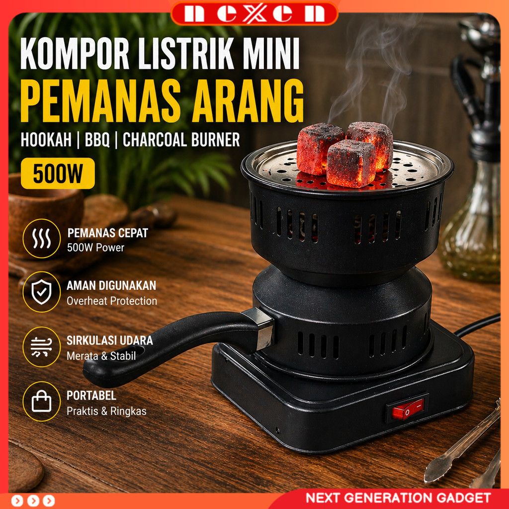 Kompor Listrik Mini Pemanas Arang Hookah BBQ Charcoal Burner 500W - ZD-A016