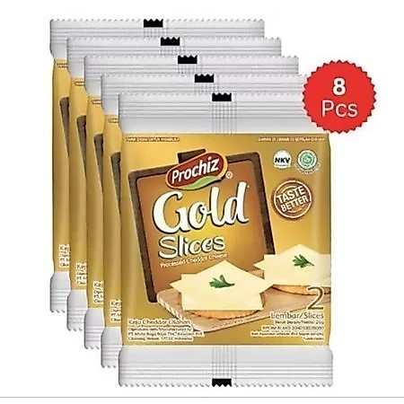 Keju Prochiz Gold Slice 1 Renceng [ 8 Sachet x 26 Gr ]