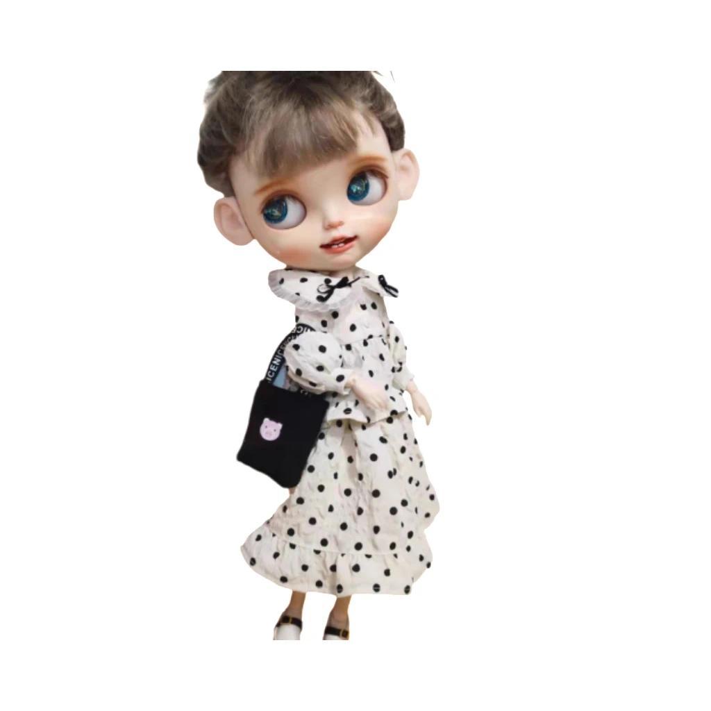 Blythe Doll Clothes Handmade clothes polka dot dress OB22 OB24 stockings for Blythe Doll Cute Dress 