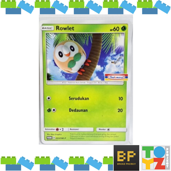 Kartu Pokemon Promo Indomaret Galarian Rowlet 003/SM-P - Pokemon TCG Indonesia
