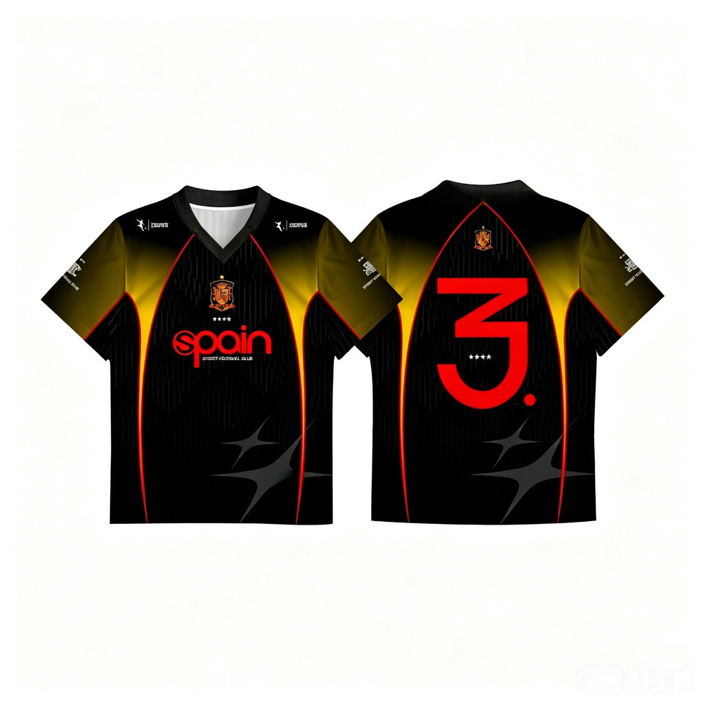 JERSEY REGULAR ORIGINAL HEROICLIMITED FOOTBALL SERIES SPAIN VINTAGE - JERSEY SPAIN CHAMPIONS FOOTBAL