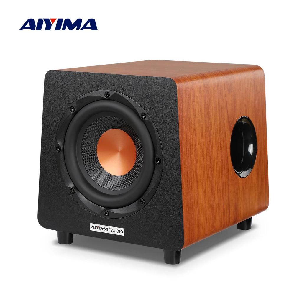 AIYIMA 800X Subwoofer 150W 8 Inch Active Speaker Deep Bass Wood Grain Woofer Amplifier Input RCAAUXL