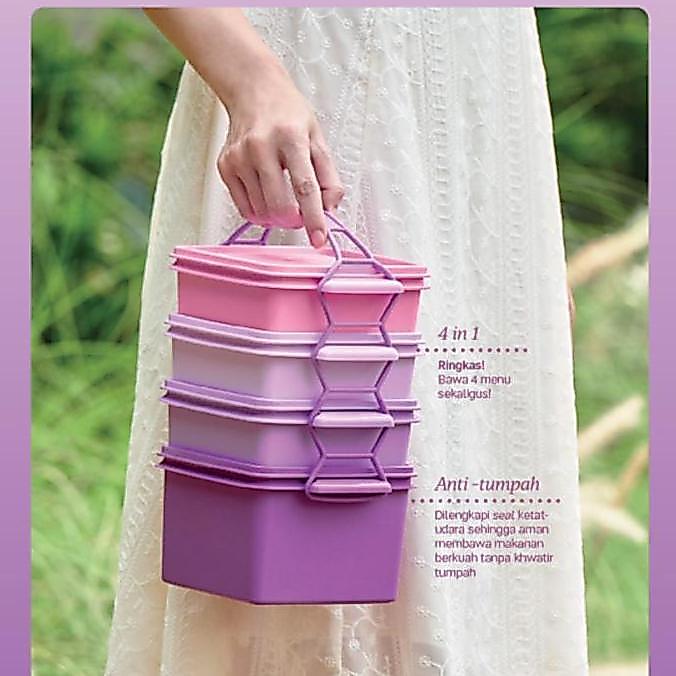 Promo Rantang Tupperware Besar 4 Susun Lunch Box Tempat Makan Bekal