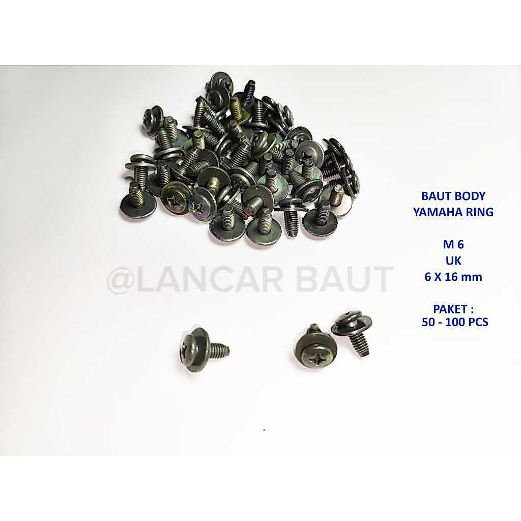 BAUT RING BODY M6X16 (50_100 PCS ) BAUT BODY  MOTOR YAMAHA M 6x16 BAUT RING BODY YAMAHA