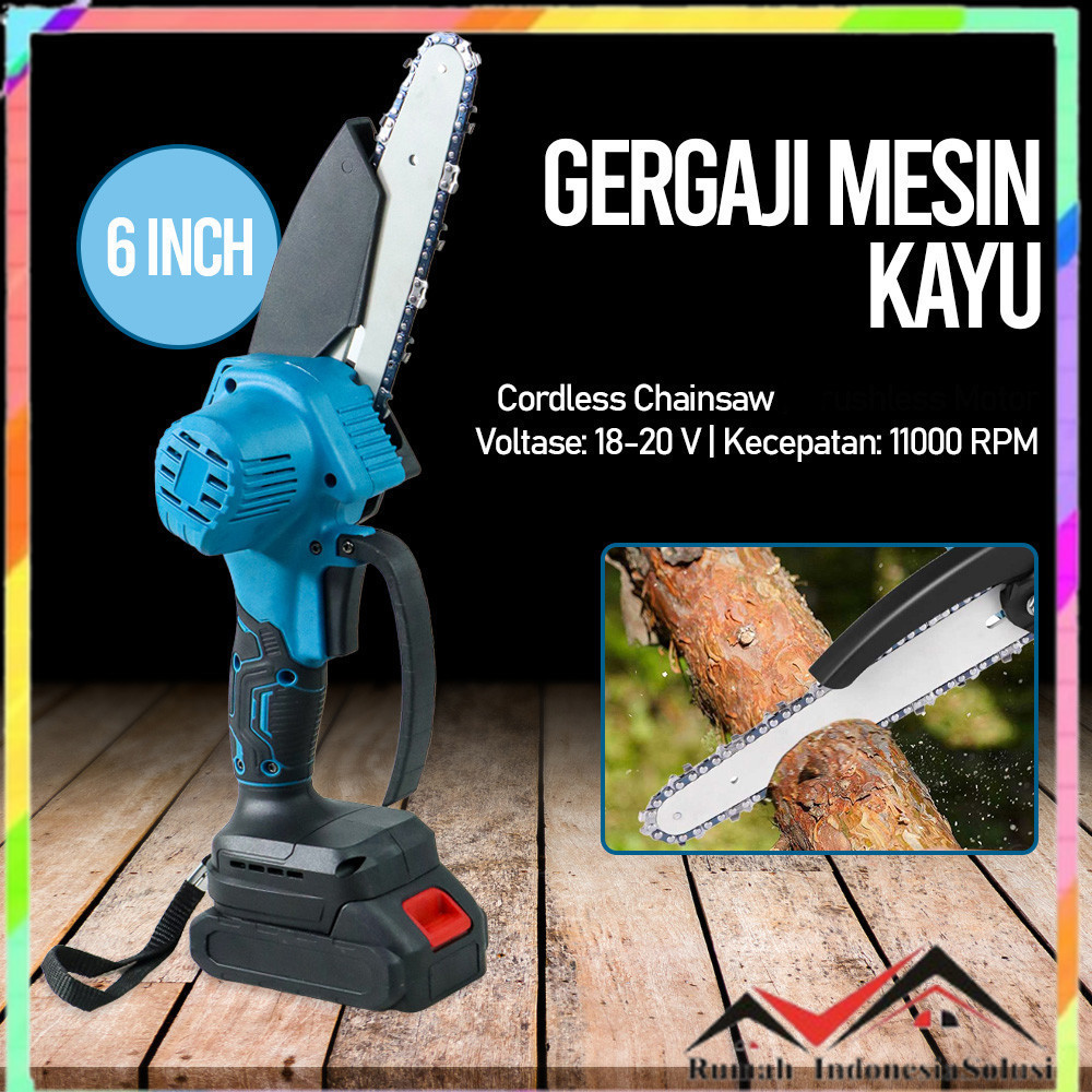 

- Taffware Gergaji Mesin Kayu Cordless Chainsaw Motor - D2605 -