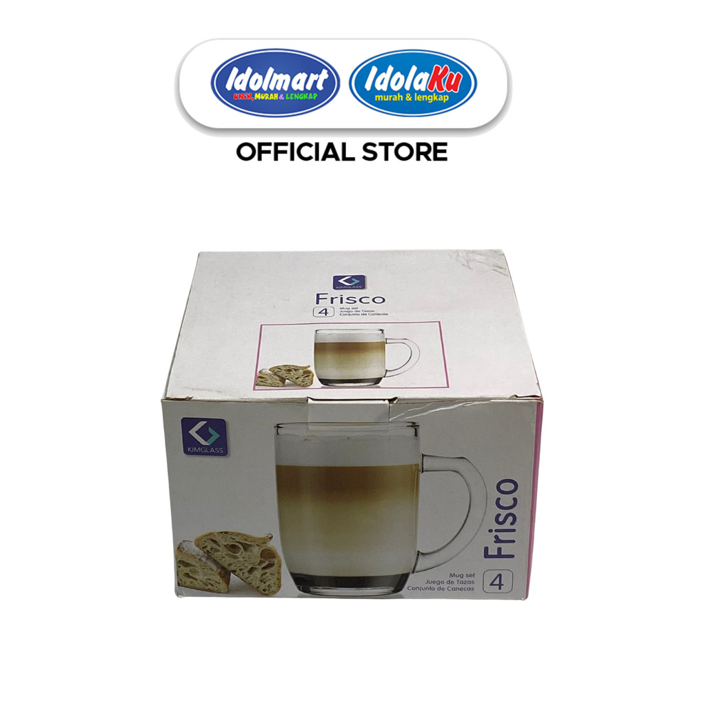 UNIQU  KimGlass Frisco Gelas Kaca Set 4 Pcs | Mug Kaca Bening Elegan