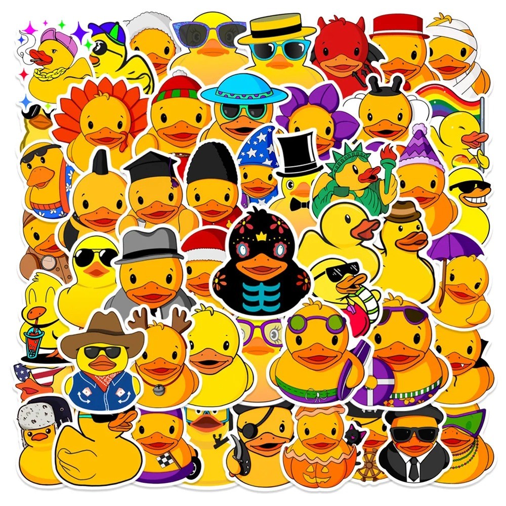 

50PCS New INS Little Yellow Duck Sticker Cartoon Creative Anime Computer Desk Luggage Car Decoration Waterproof
