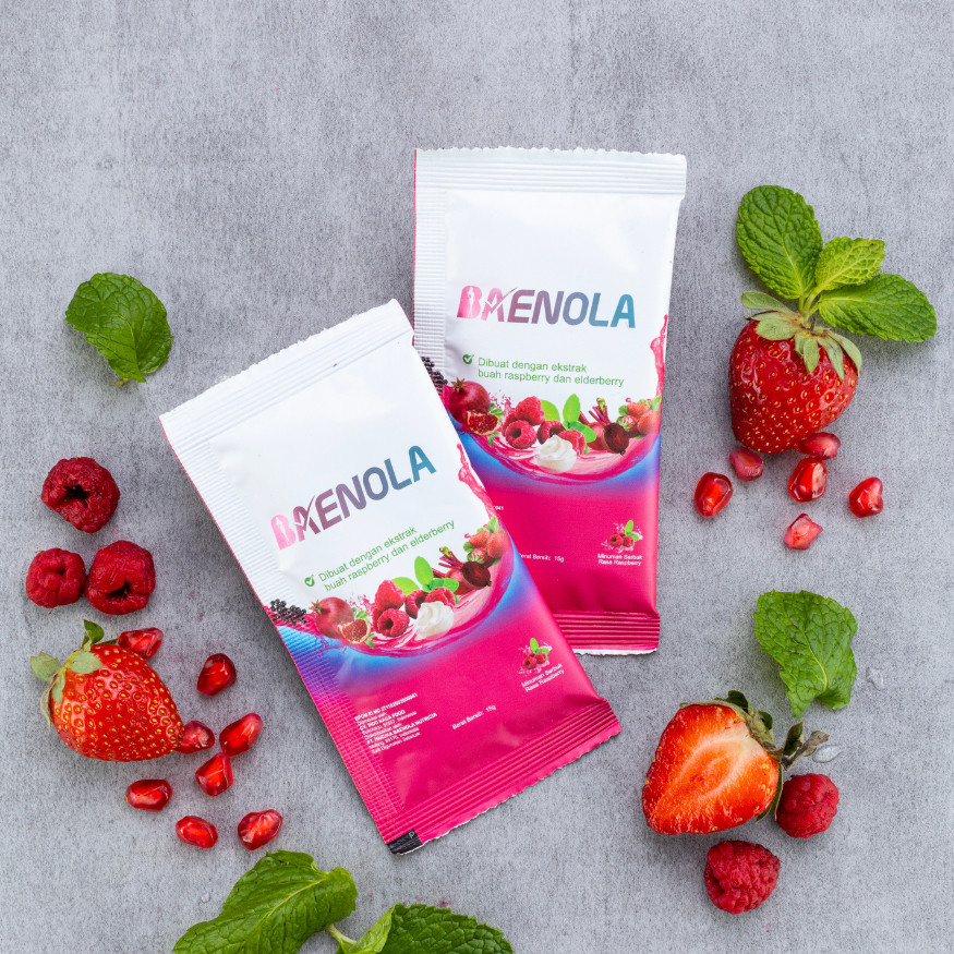 

JAMIN MURAH !!!BAENOLA minuman ekstrak buah Kaya Antioksidan rasa Raspberry (12 Sachet)(BISA LANGSUNG ORDER)