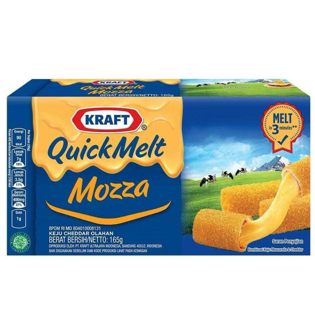 

Keju Kraft Quick Melt Mozza 165gr | Keju Mozza Ready di Toko Salmina