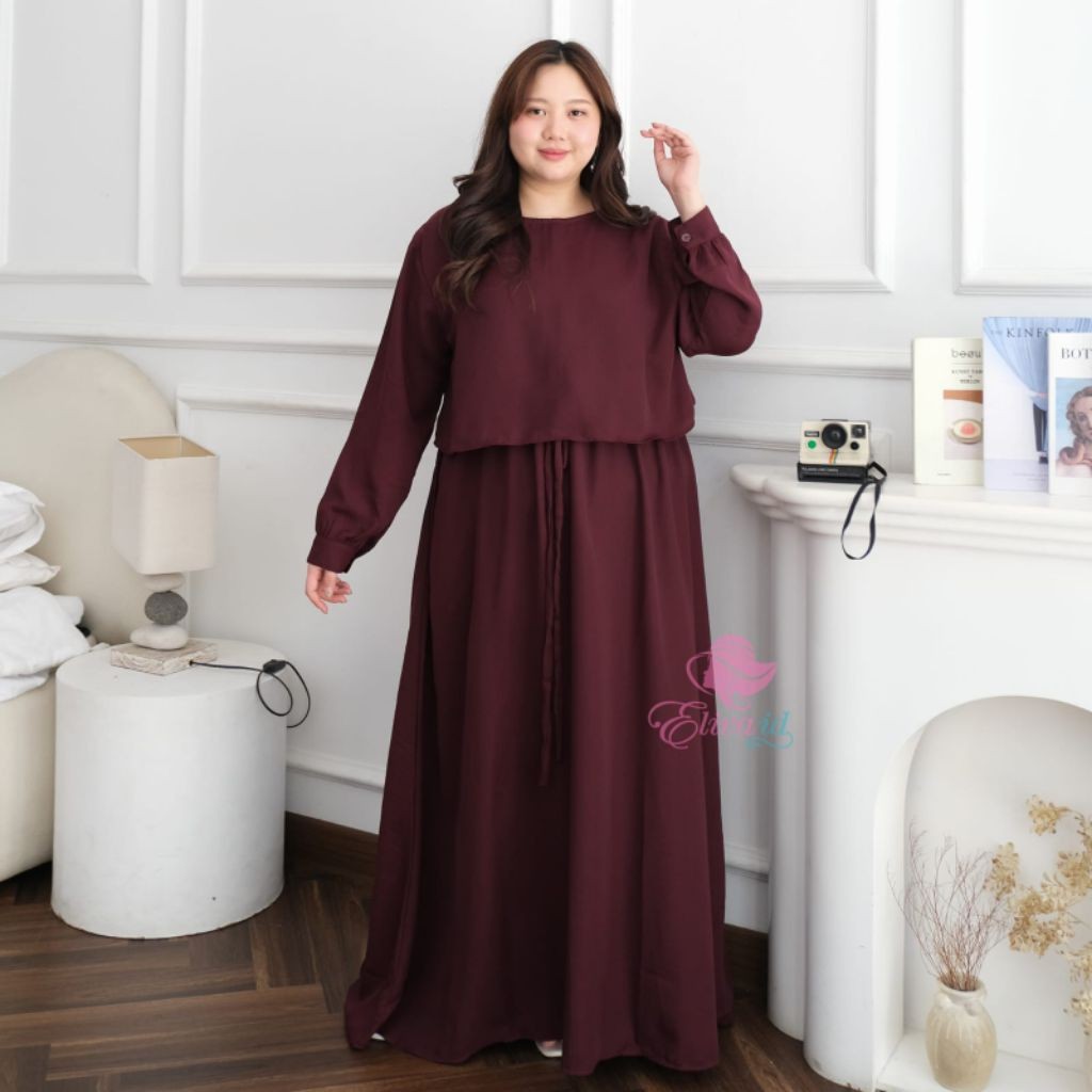 Gamis jumbo Abaya busana muslim Tamara torino katun ld 120 130 140 cm
