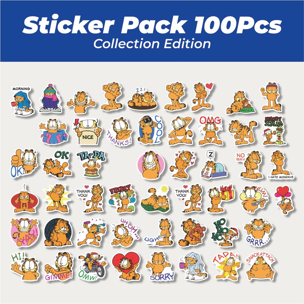 

Hot Stiker Kartun Garfield Kucing Lucu Anti Air Stikers Berperekat Waterproof Sticker Decal Buat Motor Helm Buku Journal Koper Casing HP Laptop Botol Minum