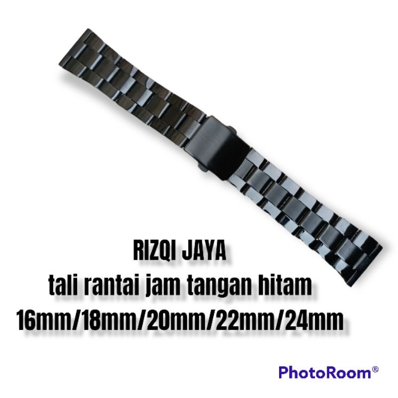 tali rantai jam tangan stenlis murah tali RANTAI HITAM strap jam tangan gelang tali jam tangan ranti