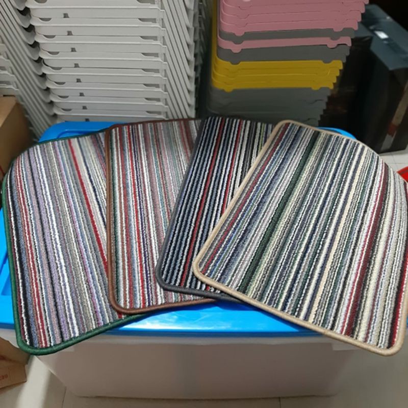 Keset Lantai Anti Slip / Keset Bahan Serap Air Motif Garis /Keset Menyerap Air