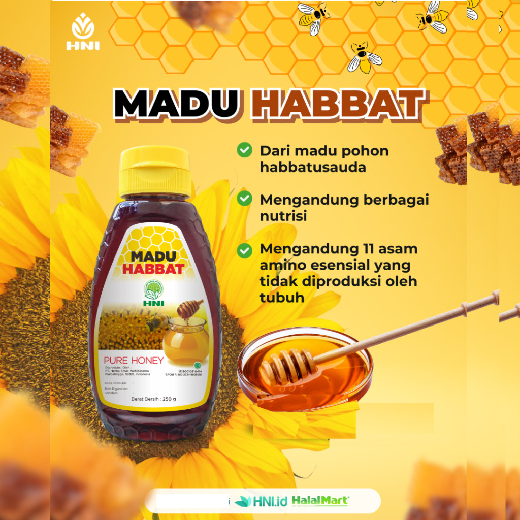 

MADU HABBAT - HNI Madu Habbat Pure Honey [ exp.2027 ]- HNI HPAI