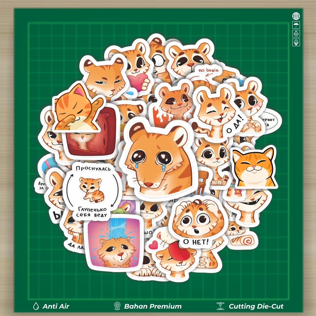 

HOT 50 PCS STIKER Stiker Kartun Funny Tiga The Tiger Stiker Fashion Cars Decal Dingin Kartu Album Custom Vinyl Anti Air- Sticker Aesthetic Buku Journal Koper Casing HP Tablet Laptop Helm Motor Botol Minum