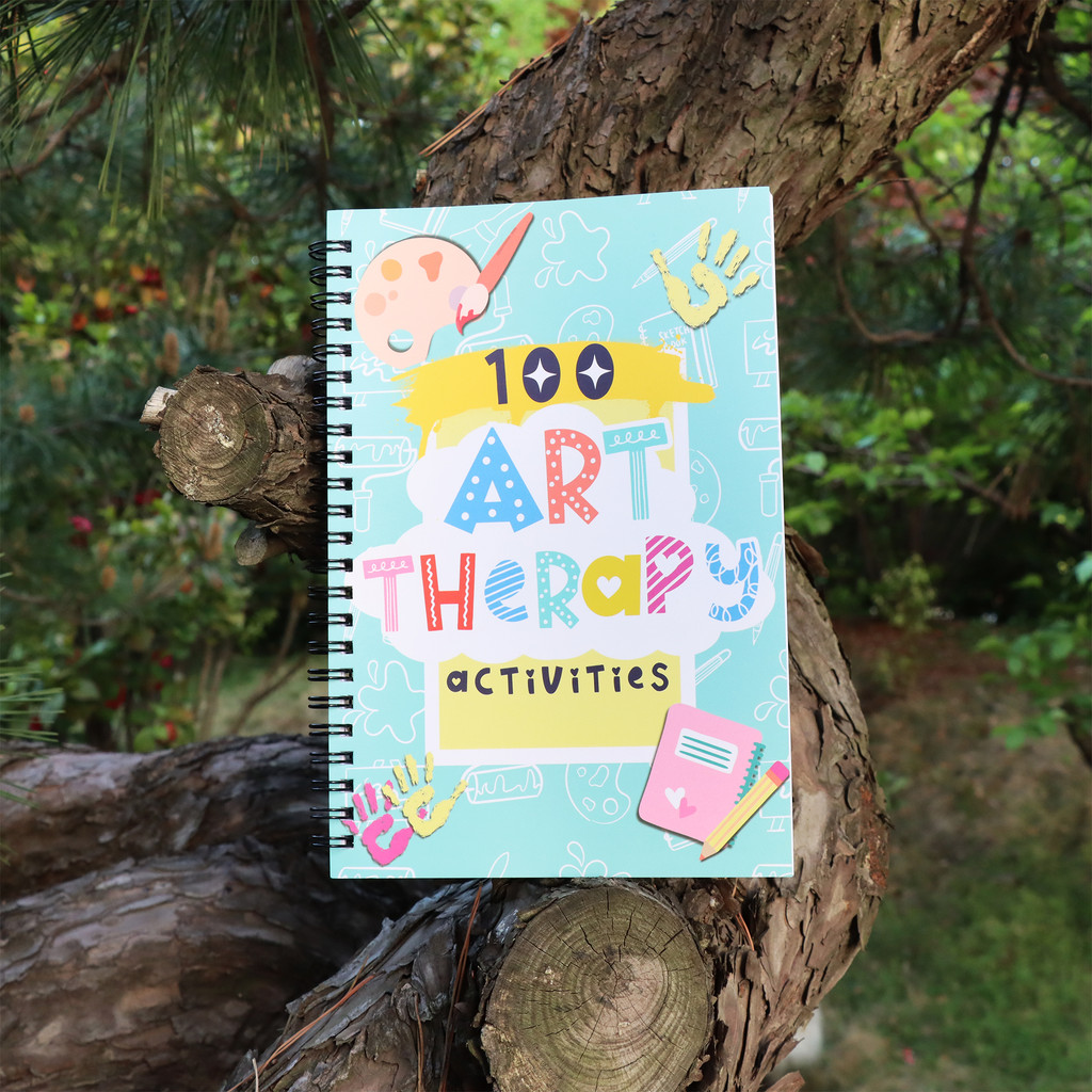 

100 Art Therapy Activities Notebook - Emotional Learning Journal for Teens, Social Workers, and Artists, Anxiety Management