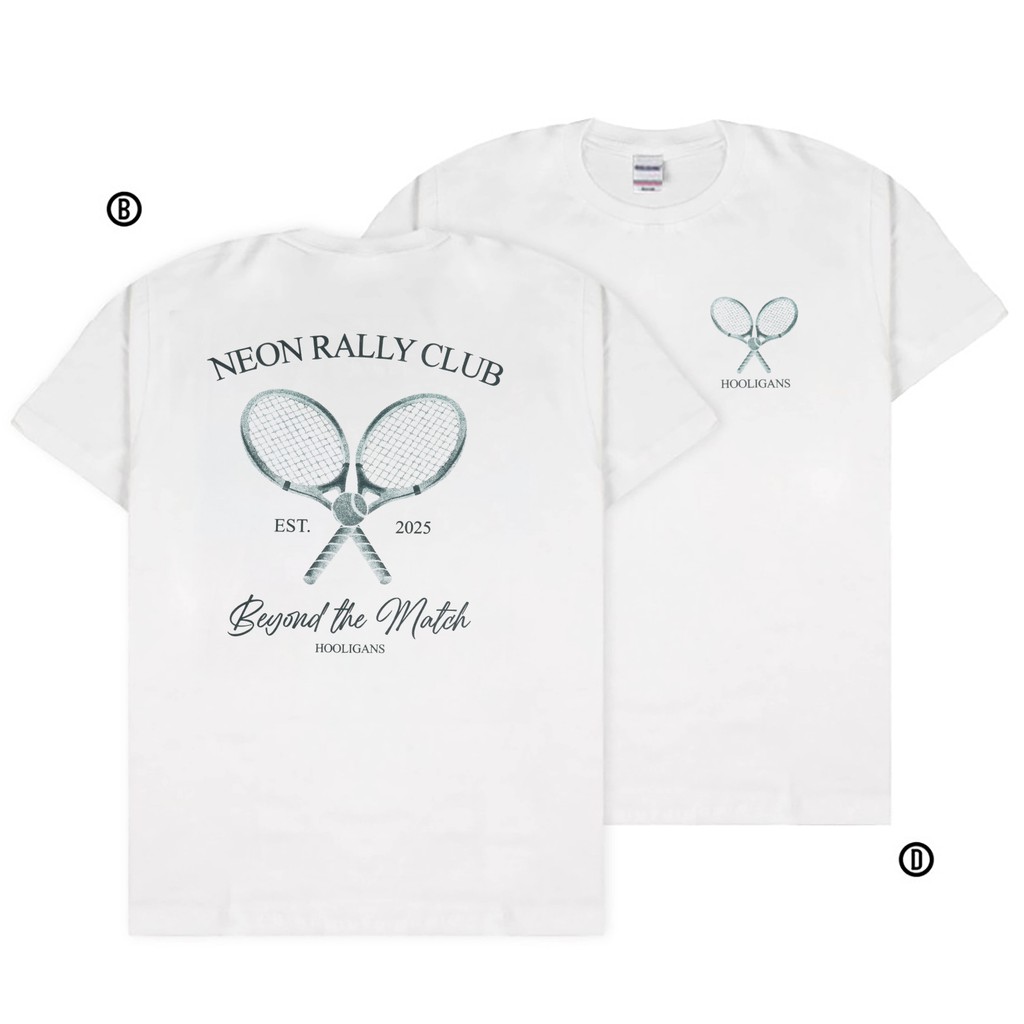 Hooligans T-Shirt Neon Rally Club White