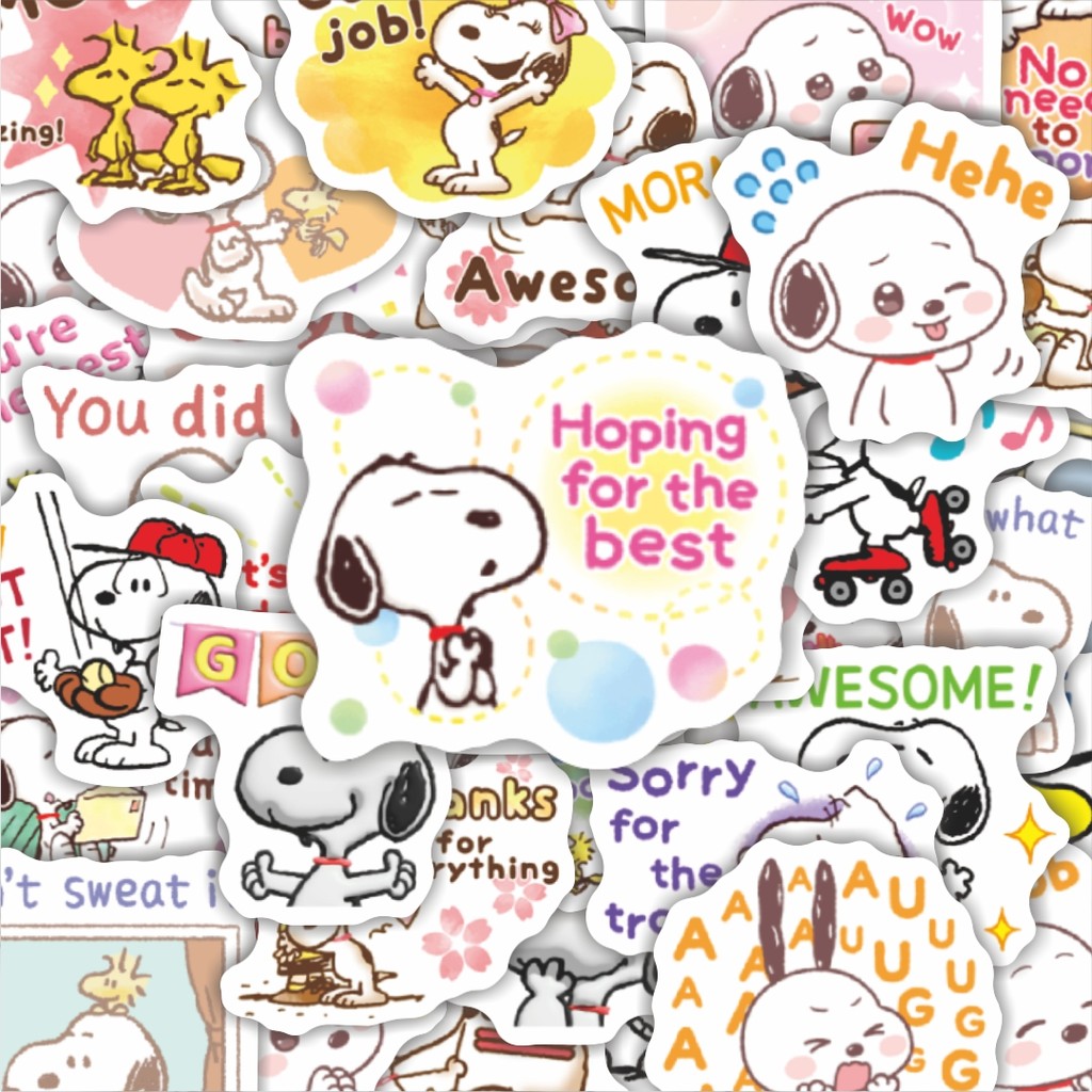

100PCS Lucu Stiker Kartun Snoopy V27 Stiker Aesthetic Stiker Anti Air Stikers Berperekat Waterproof sticker decal buat Motor Helm Buku Journal Koper Casing HP Laptop Botol Minum Hadiah anak
