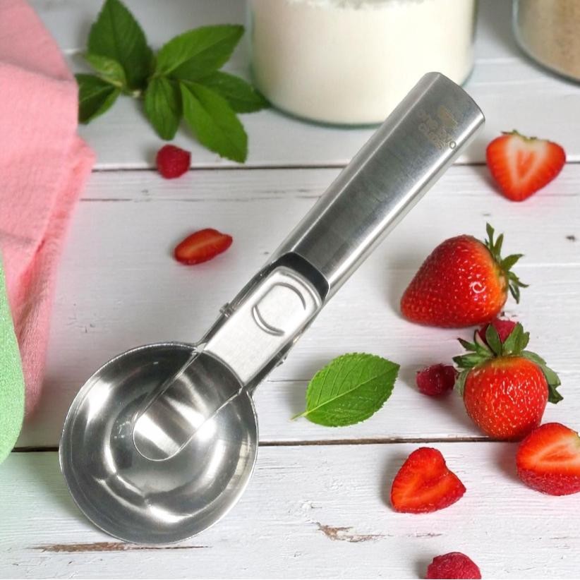 COD Alat Sendok Scoop Takar Ukur Kerok Es Krim Ice Cream Buah Bahan Stainless Steel Antik Karat Tanp