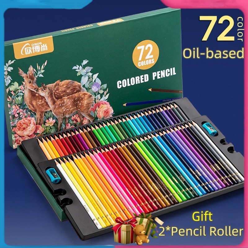

New Free 2pcs Rautan Pensil High Grade Oil Pencil Color Pensil Warna Minyak 48/72/120 WarnaPremium