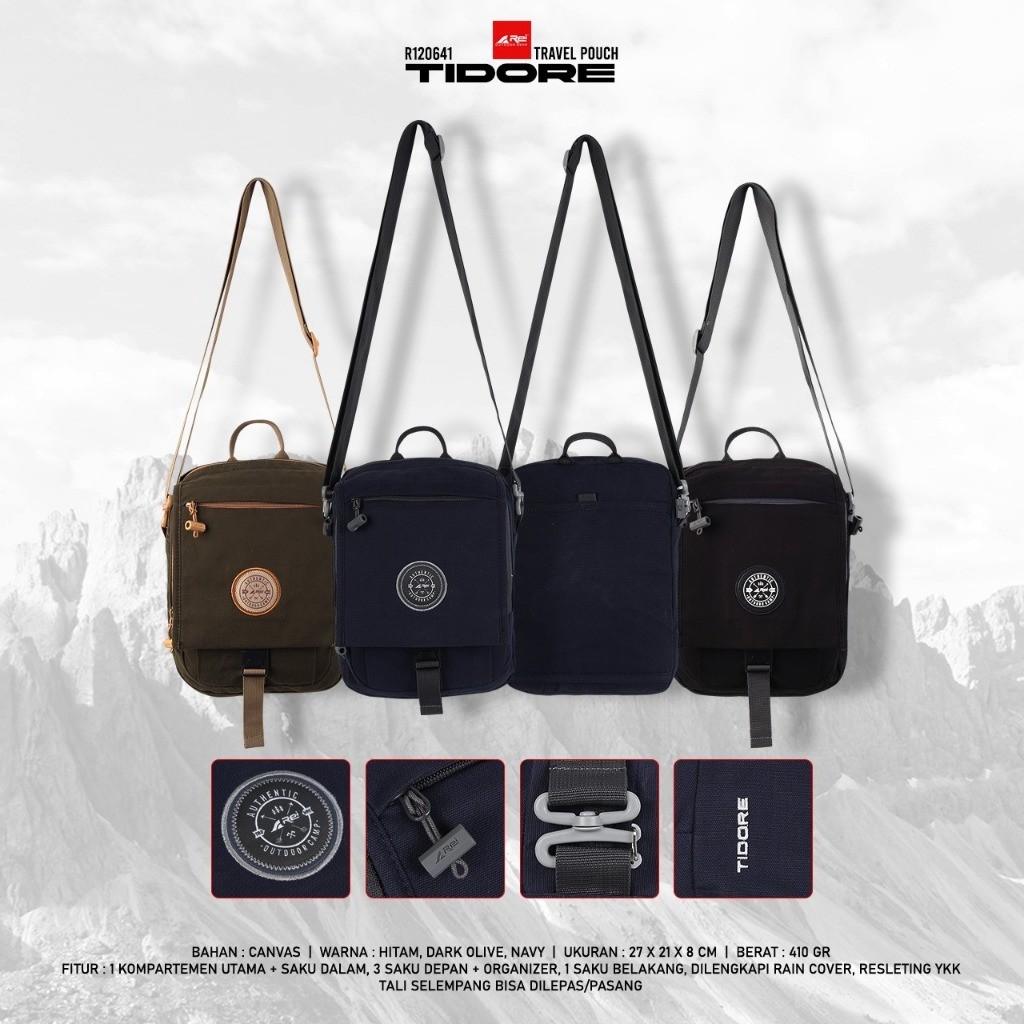 Travel Pouch REI / Tas Selempang Tidore Arei Outdoorgear Original