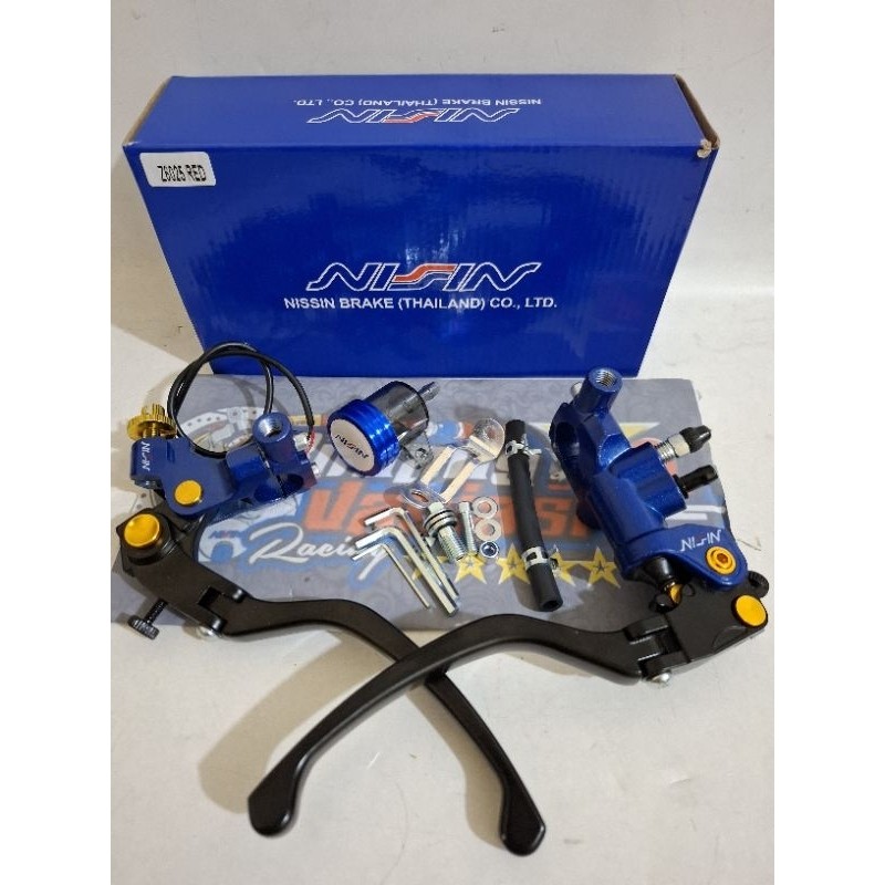 NEW ~ MASTER REM NSSN IZUMI RCS 18 BLUE -BLACK SERIES SET HANDLE KIRI-KANAN 1TABUNG + DUDUKAN SPION 