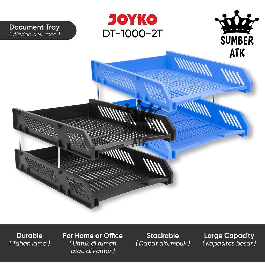 

Document Tray JOYKO Wadah Dokumen 2 Tray DT-1000-2T Black Blue