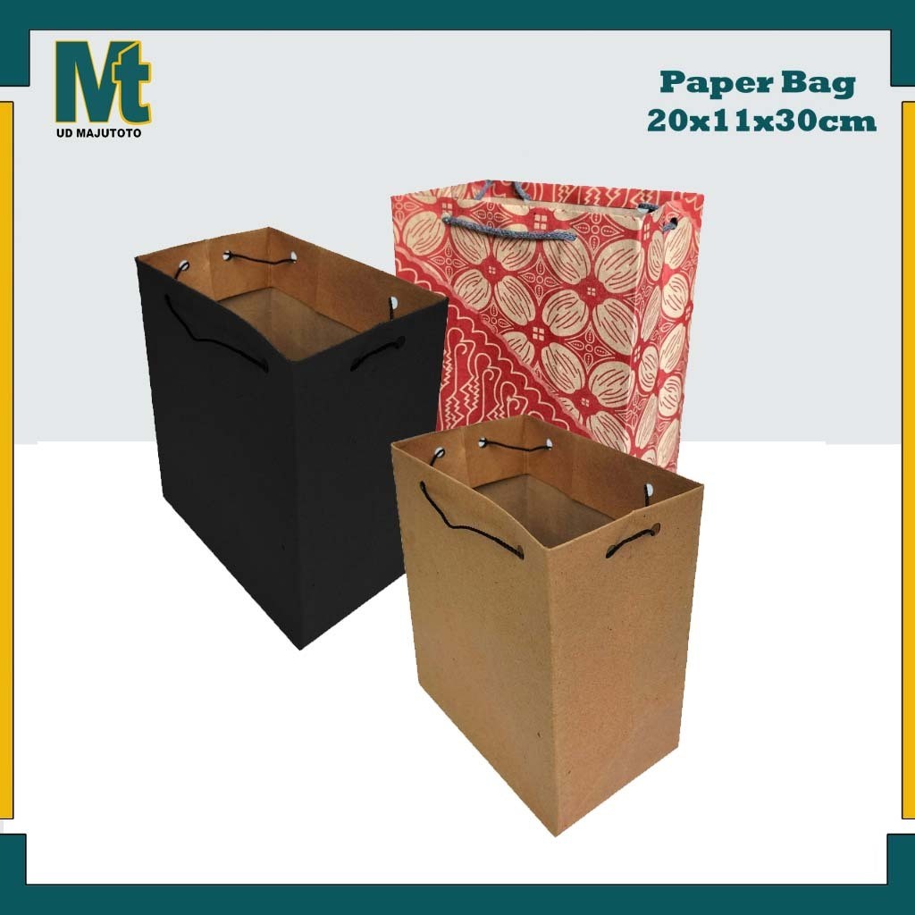 

Paper Bag 20X10X30 Cm (PAKET 12 PCS) / Tas Kertas / Tas Kado / Tas Souvenir
