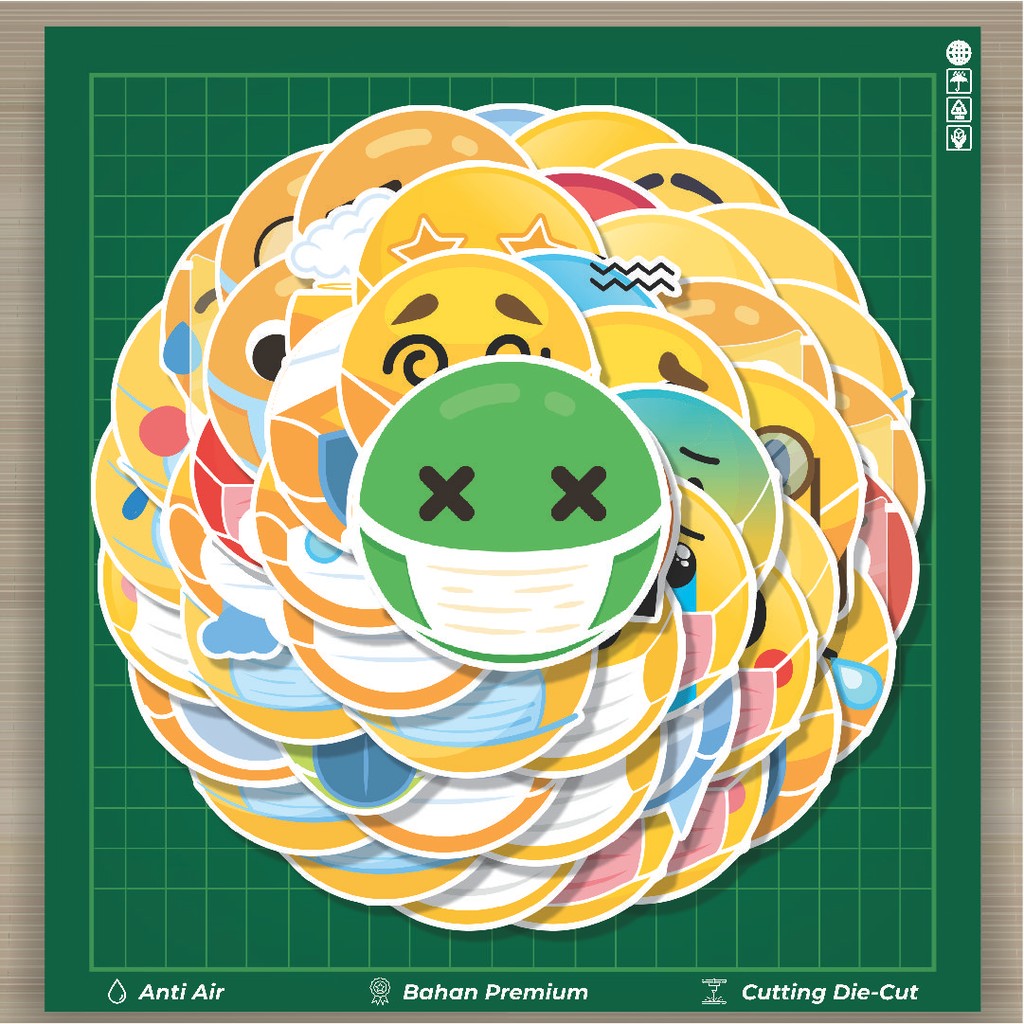 

HOT 50 PCS STIKER Stiker Masker Emoji Random Stiker Fashion Cars Decal Dingin Kartu Album Custom Vinyl Anti Air- Sticker Aesthetic Buku Journal Koper Casing HP Tablet Laptop Helm Motor Botol Minum