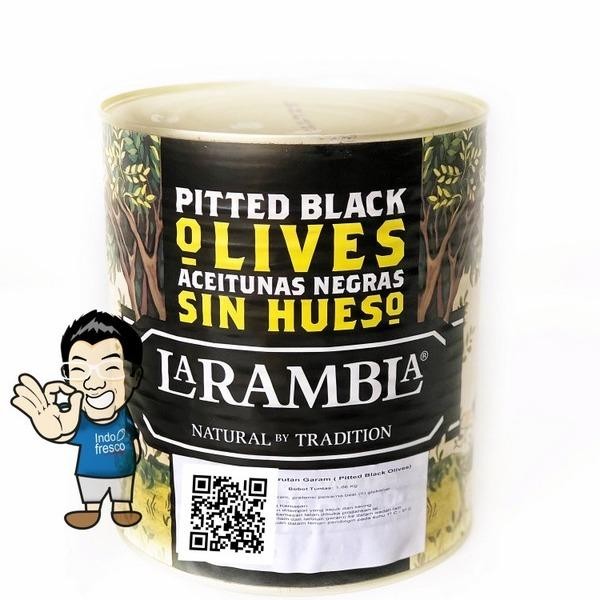 

PROMO! La Rambla Zaitun Olive- Pitted Olives in Brine 3 Kg - Black