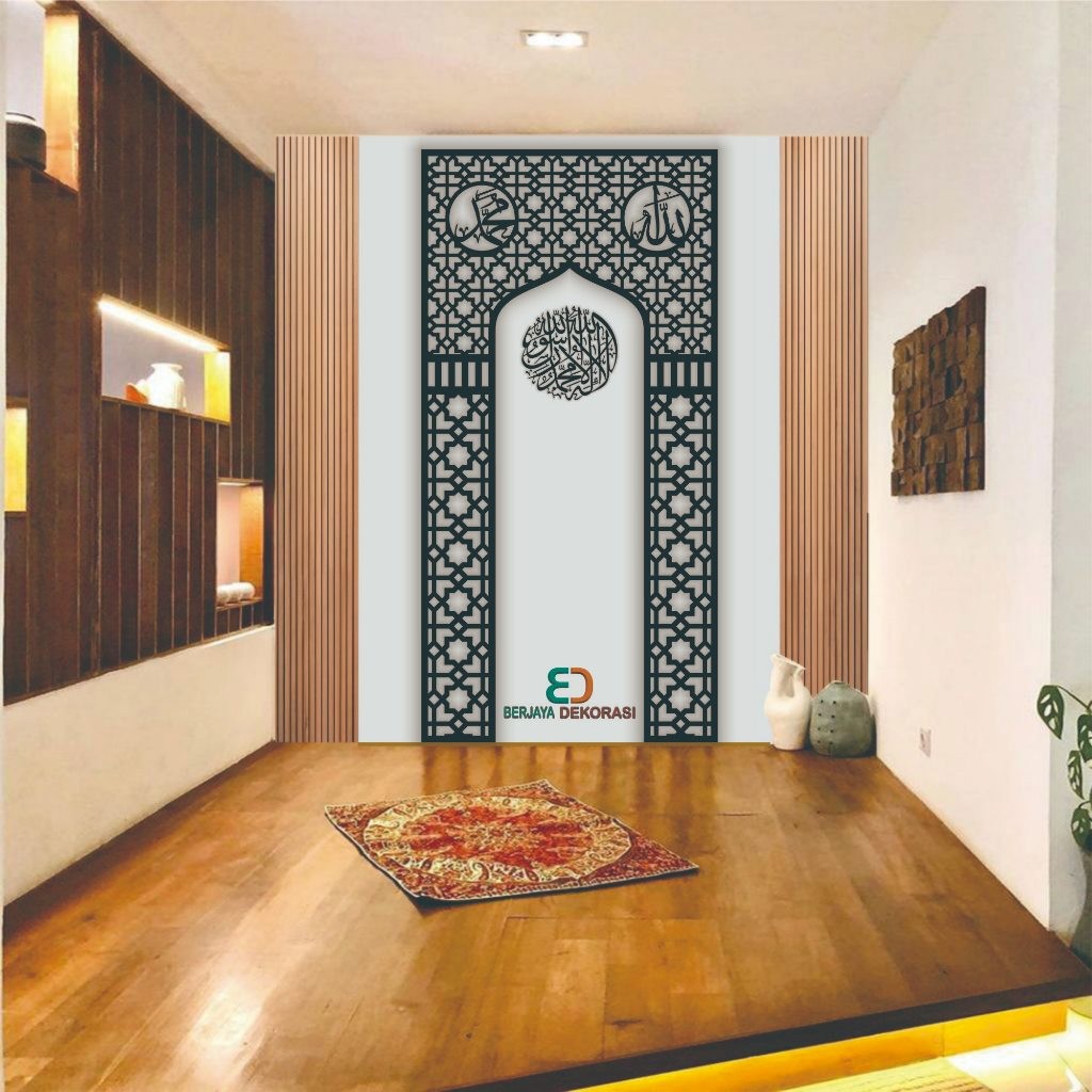 Mihrab Mushola Rumah Minimalis Dekorasi Dinding Kaligrafi