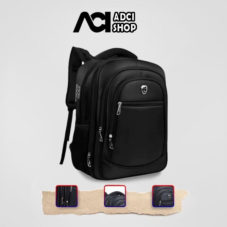 POLOGIVES - Tas Sekolah Anak Laki Laki SD SMP SMA Hitam Keren Kuat Dan Tebal Ada Mantelnya Tass Rans