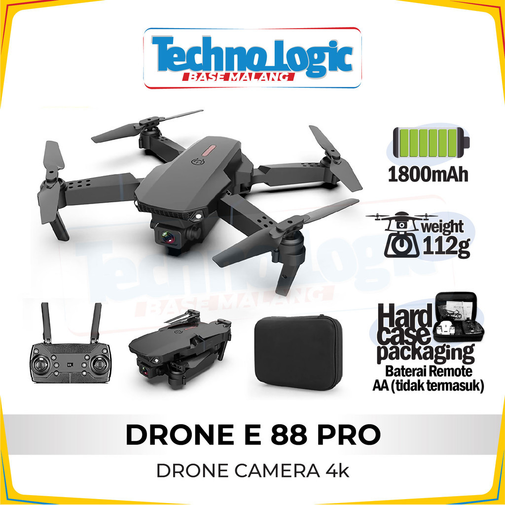 Drone E88pro 4K UltraHD camera Foldable Drone Lipat Single Camera