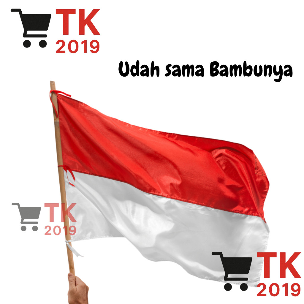Bendera Merah Putih bendera Indonesia + Tiang Bambu