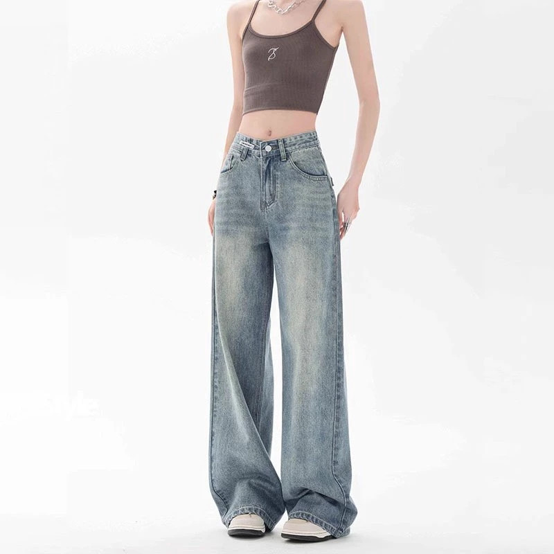 COD Celana Jeans Highwaist Wanita Kulot Loose Celana Jeans Wanita Korea Style