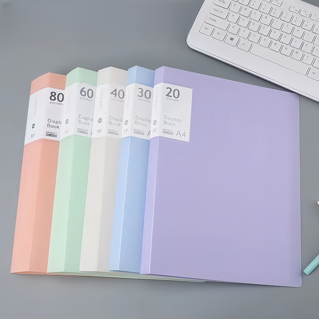 

A4 Display Book with PP Material, 40 Pockets - Transparent Sheet Protector Presentation Folder for Documents