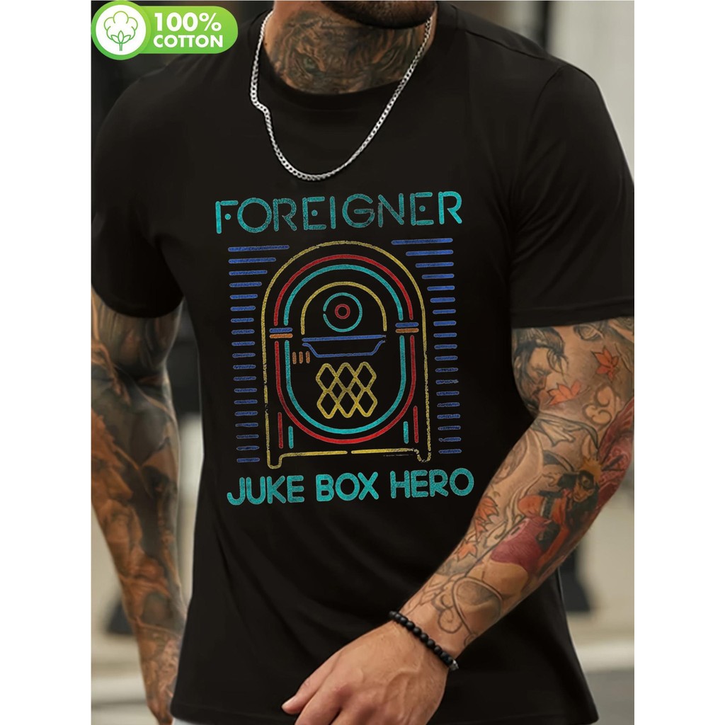 Kaos Pria Pahlawan Rock Asing - Katun 100% Lembut Retro Band Punk, Desain Poster TV Horor Retro, Bah