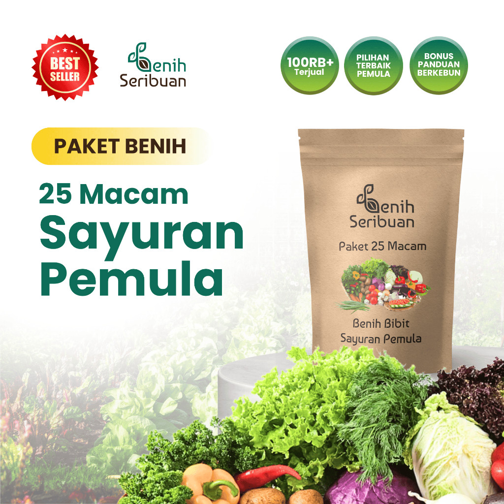 Benih Seribuan - Paket Lengkap 25 Macam Benih Sayur Sayuran Pemula