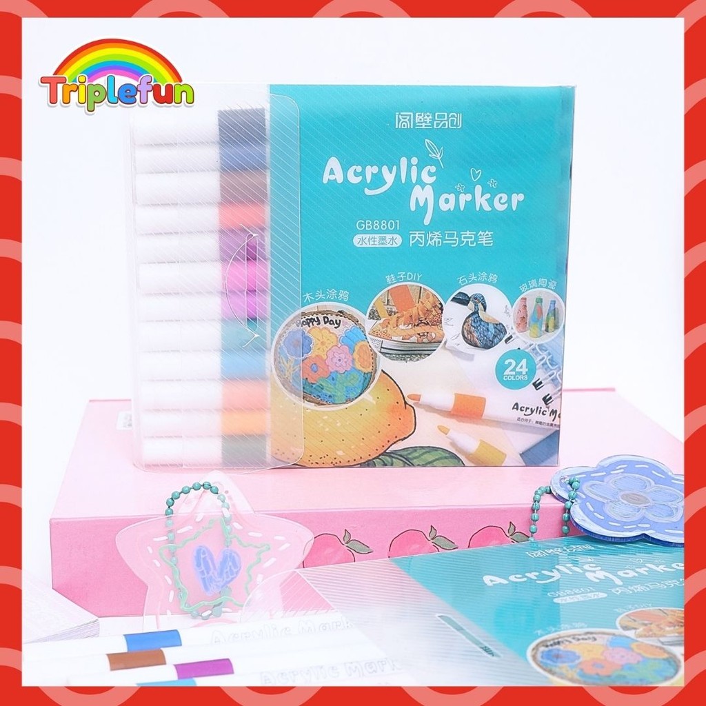 

Spidol Acrylic Marker Cepat Kering Tahan Air DIY Painting Pastel Pen Drawing