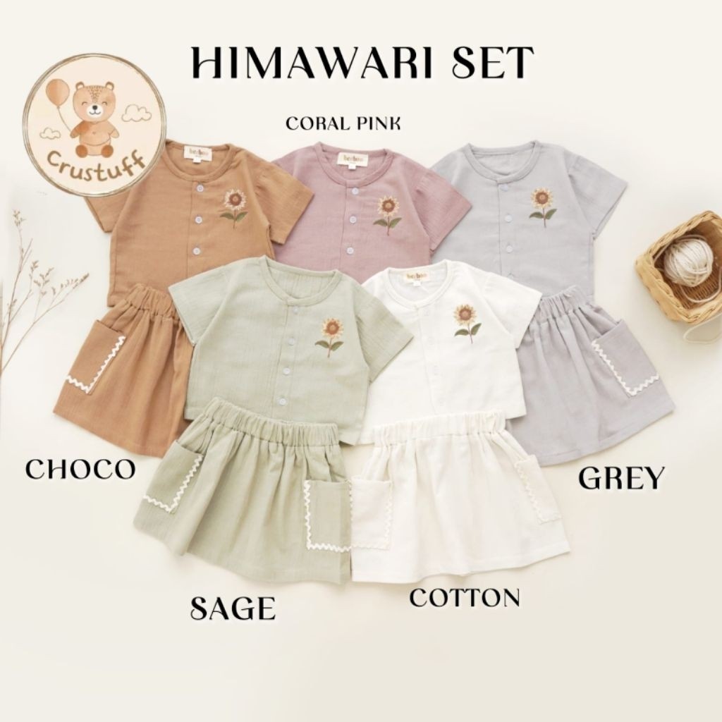 Himawari Set BEEBOO / Setelan Anak Perempuan / One Set Anak Perempuan Linen Katun