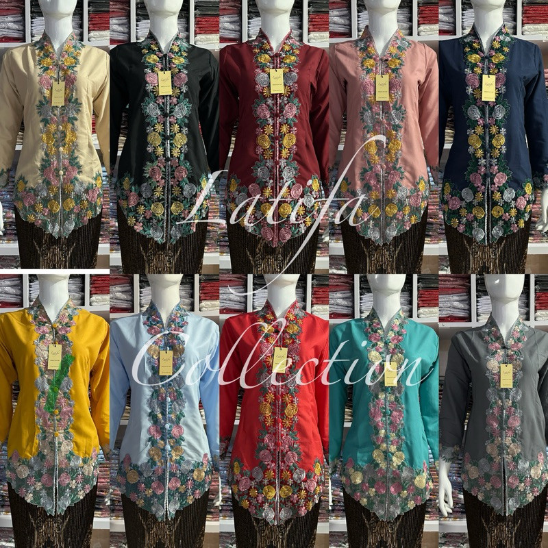 FERNISTYLE Kebaya Encim Bordir Warna / Kebaya Wisuda / Kebaya Encim Modern
