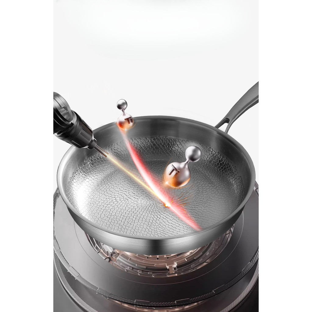High-end titanium pan, household uncoated steak frying pan, titanium alloy non-stick pan, gas stove 