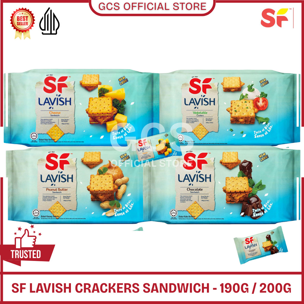 

SF Shoonfatt Lavish Sandwich Crackers Rasa Vegetable Chocolate Cheese Peanut Butter 200g / 190g