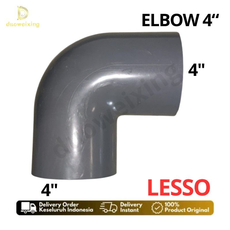 LESSO elbow PVC 4" AW Fitting pipa elbow L Knie Keni Knee 4 inch 90derajat