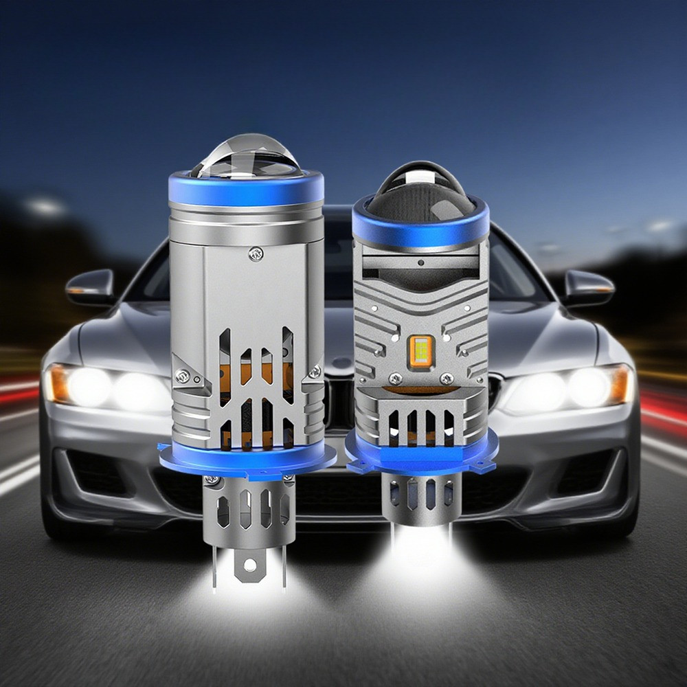 2025 New H4 Lens Bulb Laser Headlights LED Projector Bulb Hi/Low Beam Canbus Super Bright Spotlight 