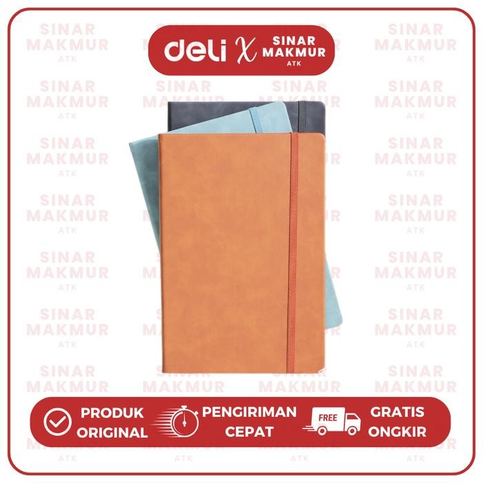 

Leather Cover Notebook/Buku Tulis Kulit Sintentis/Buku Catatan 120 Lembar A5 Deli EN040 (Pcs)