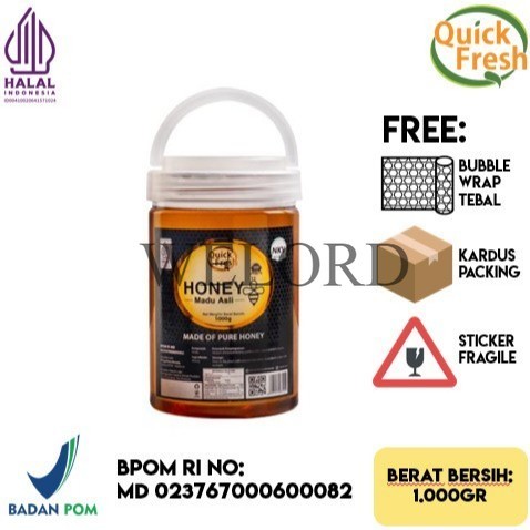 

Promo Quick Fresh Honey 1000 Gr Bucket. Quick Fresh honey 1 kg Madu alami termurah
