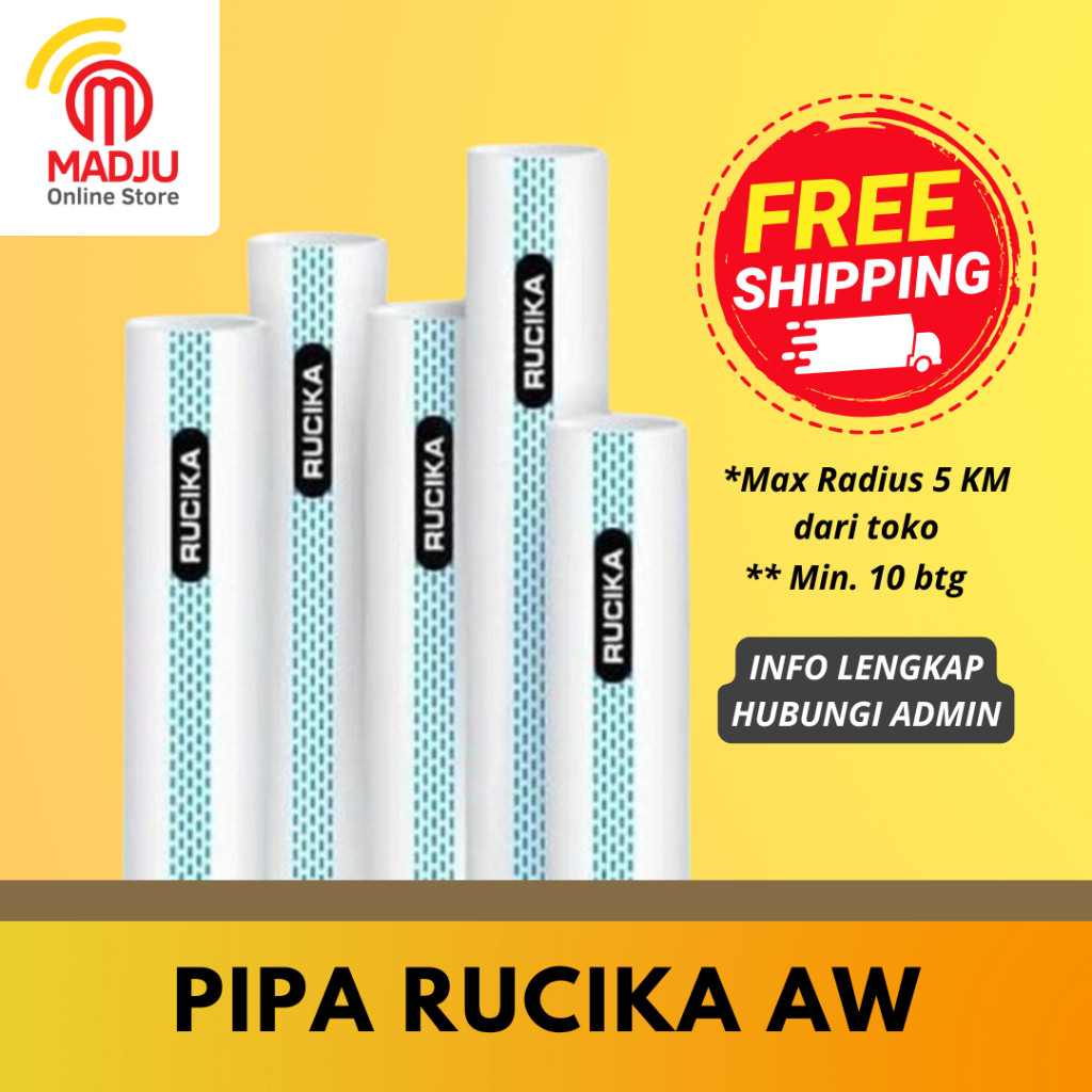 Pipa Rucika AW - Pipa Air Original by Rucika 4 Inch AW / Pipa BIRU